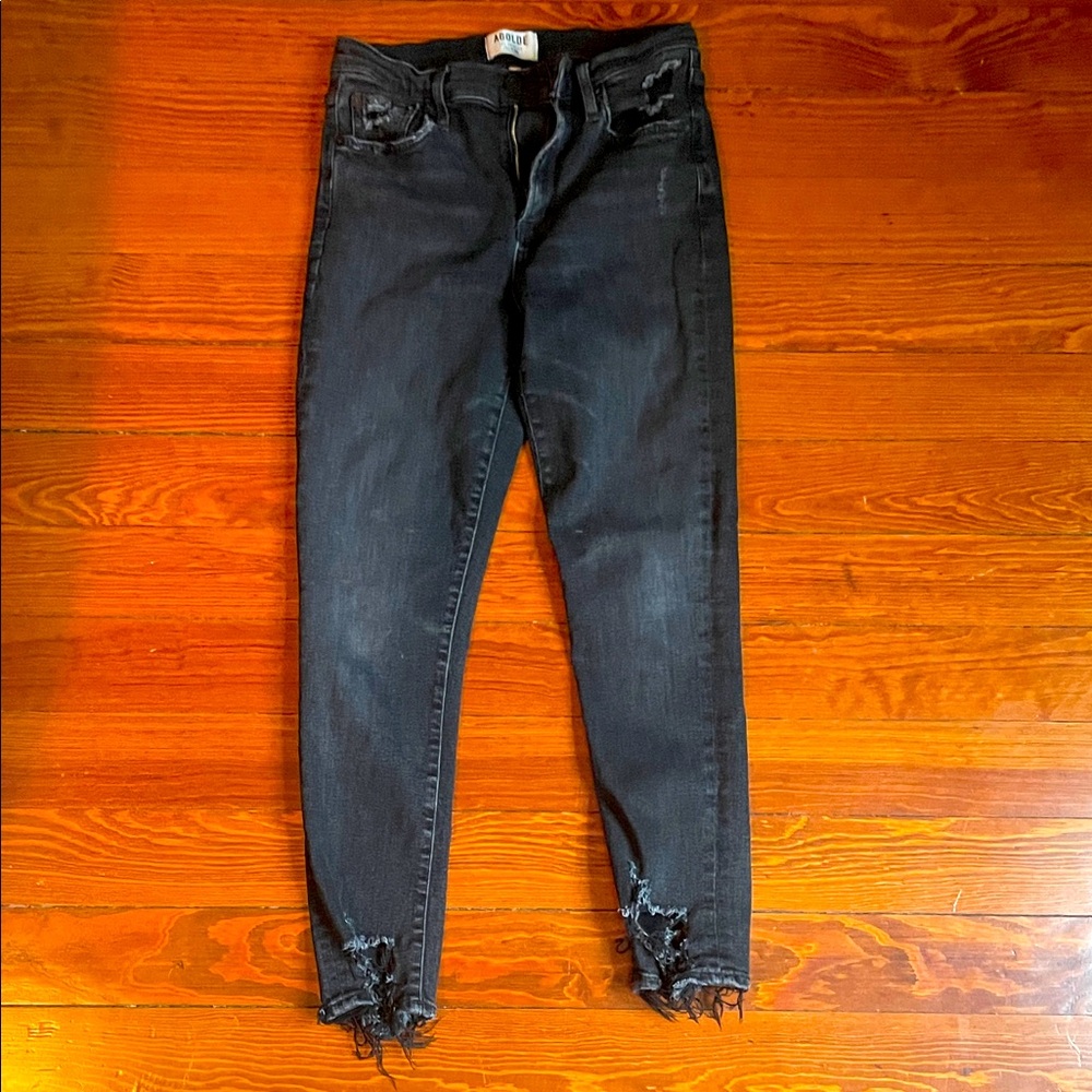 Women’s Size 28 Agolde Black Distressed Skinny Jeans